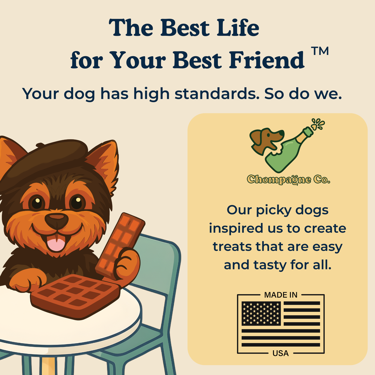 Barkfast Waffles - Soft Dog Jerky with Lamb, Sweet Potato, and Blueberry. All-Natural, Limited Ingredient Treats